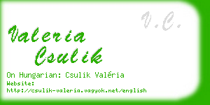 valeria csulik business card